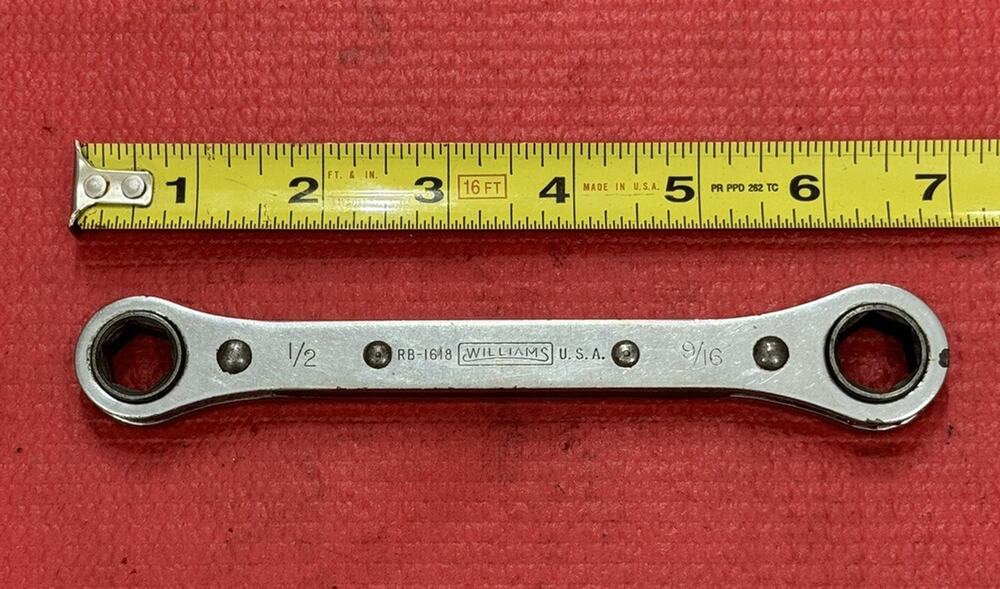 WILLIAMS Tools RB-1618 Ratcheting BOX WRENCH 1/2" X 9/16" Made in USA